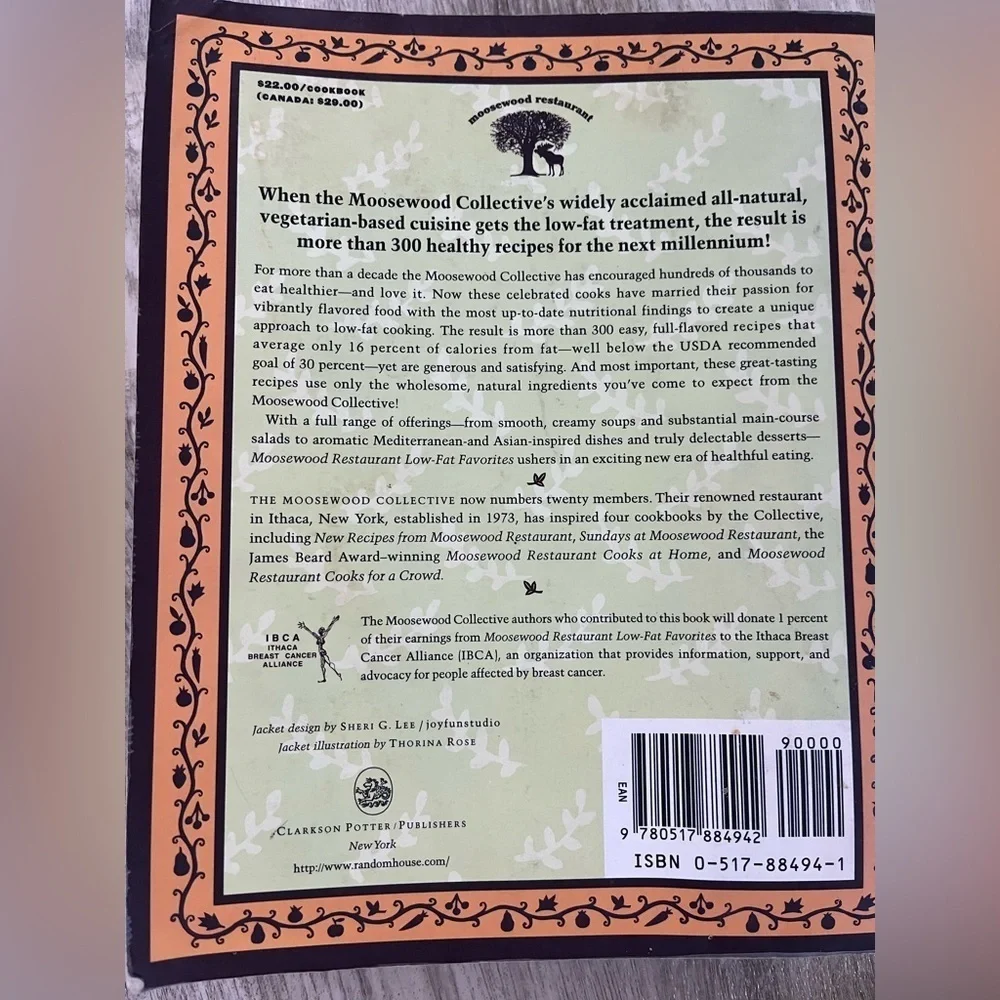 Moosewood Restaurant Low-Fat Favorites Cookbook
